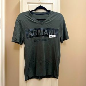 Armani Exchange Green Camo Logo Tshirt